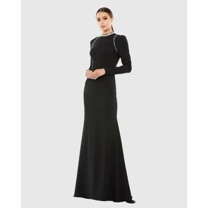 NWT Ieena for Mac Duggal Raglan Long Sleeve High Neck Gown - size 8